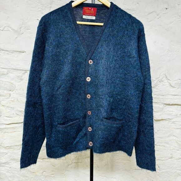 Sears Traditional Collection Vintage Mohair Wool Cardigan Sweater Kurt Cobain - Picture 1 of 11